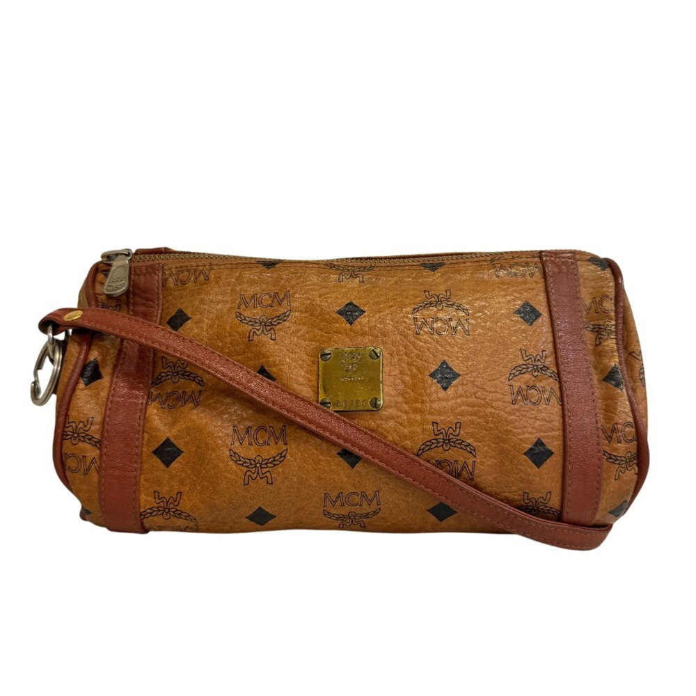 MCM Monogram Leather Shoulder Bag, Brown